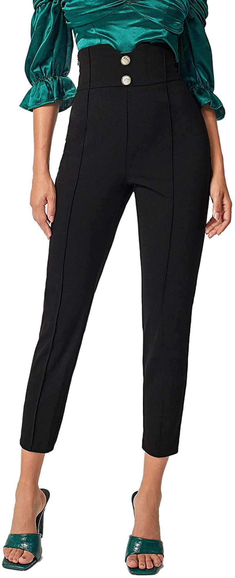 SweatyRocks Women's Casual Skinny Leggings Stretchy High Waisted Work Pants Apparel & Accessories > Clothing > Activewear SweatyRocks   
