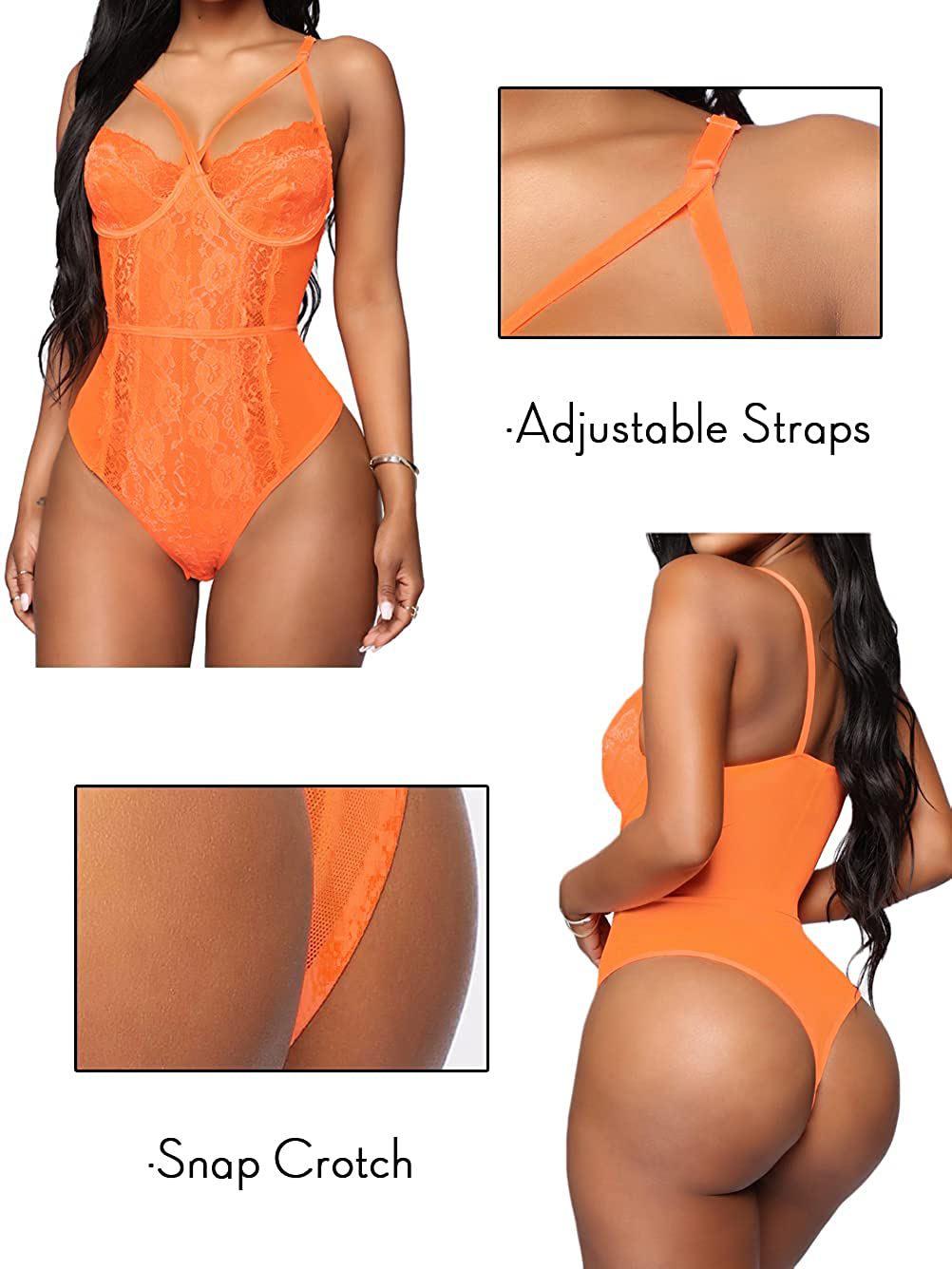 See through Lingerie,V-Neck Lace Babydoll,Sexy Lingerie Women,One Piece Bodysuit Apparel & Accessories > Clothing > Underwear & Socks > Lingerie Kylie Max   