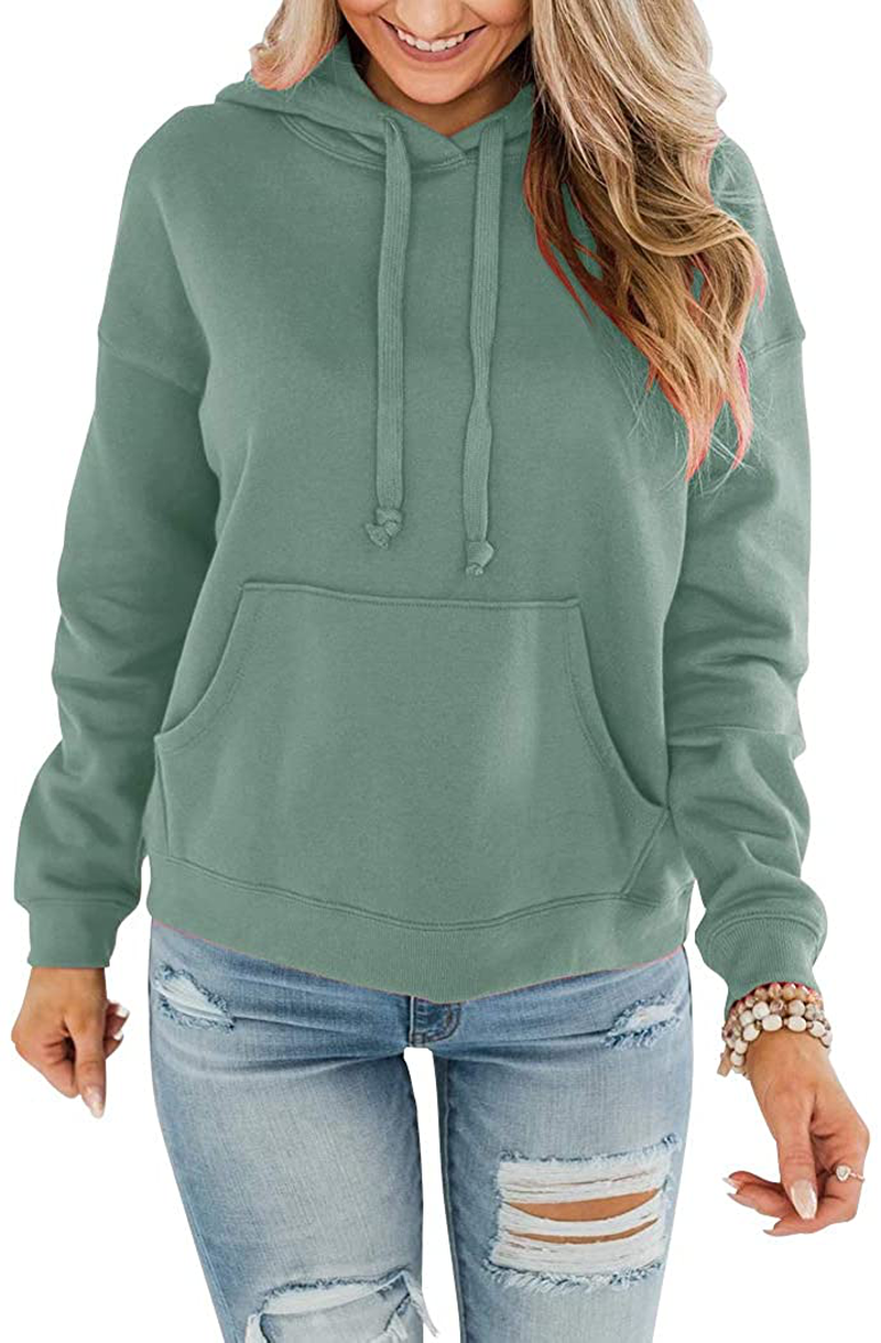 Bingerlily Women'S Casual Hoodies Long Sleeve Solid Lightweight Pullover Tops Loose Sweatshirt with Pocket Apparel & Accessories > Clothing > Activewear Kylie Max   