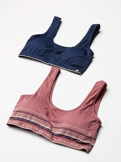 Lucky Brand Women’S Bra – 2 Pack Seamless Comfort Crop Cami Lounge Bralette (S-XL) Apparel & Accessories > Clothing > Underwear & Socks > Bras Kylie Max   