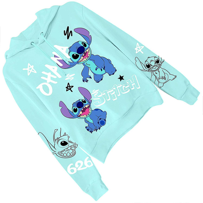 Ladies Lilo and Stitch Sweatshirt - Ladies Classic Lilo and Stitch Tie Dye Long Sleeve Skimmer Apparel & Accessories > Clothing > Activewear Kylie Max   