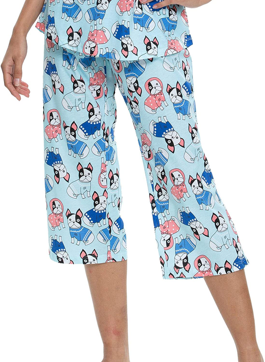 ENJOYNIGHT Women'S Capri Pajama Pants Lounge Causal Bottoms Print Sleep Pants Apparel & Accessories > Clothing > Sleepwear & Loungewear > Pajamas Kylie Max   