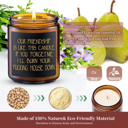 English Pear Freesia Scented Soy Candles - Funny Birthday Gifts for Women, Girlfriend, Wife - Best Friendship, Friends Gifts -Unique Birthday Gifts for Mom, Wife, Daughter, Coworker Arts & Entertainment > Party & Celebration > Gift Giving dovegift   