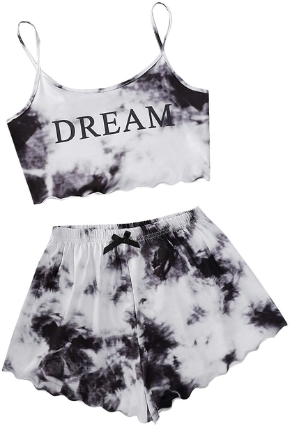 Shein Women'S Cute Cartoon Print Cami Top and Shorts Pajama Set Apparel & Accessories > Clothing > Sleepwear & Loungewear Kylie Max   