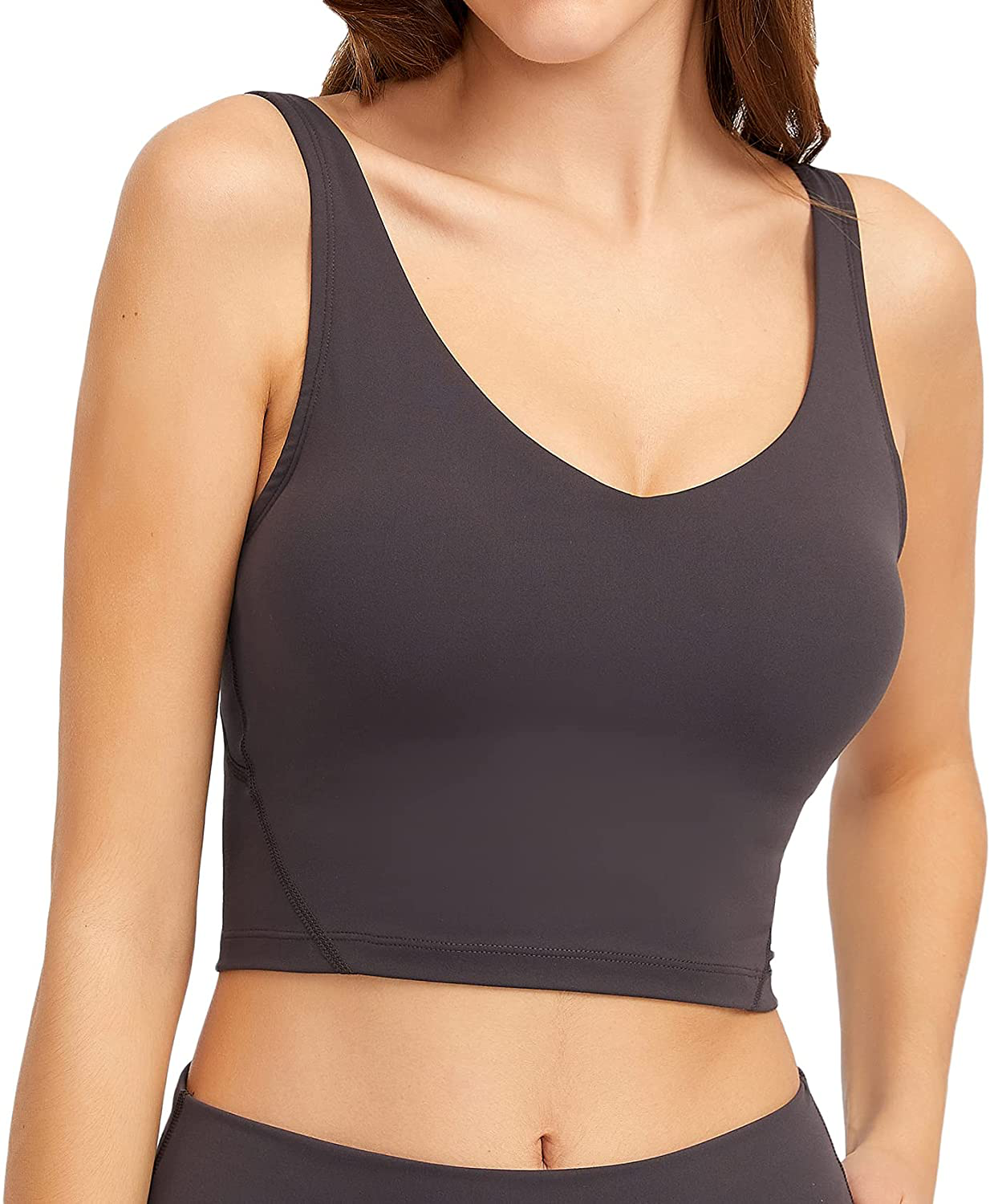 Lemedy Women Sports Bra Longline Crop Tank Top Padded Workout Running Yoga Apparel & Accessories > Clothing > Underwear & Socks > Bras Kylie Max   