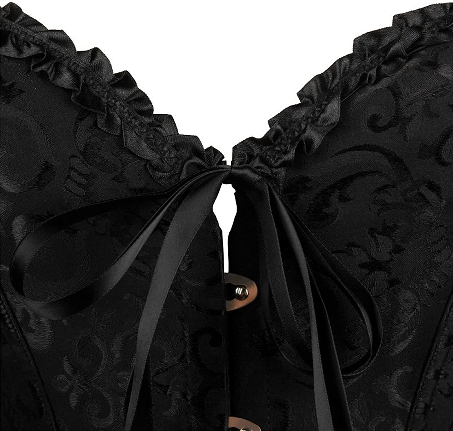 Lacing Corset for Women Lace Boned Overbust Body Shaper Bustier Sexy Satin Brocade Lingerie Shapewear Top Apparel & Accessories > Clothing > Underwear & Socks > Lingerie Generic   