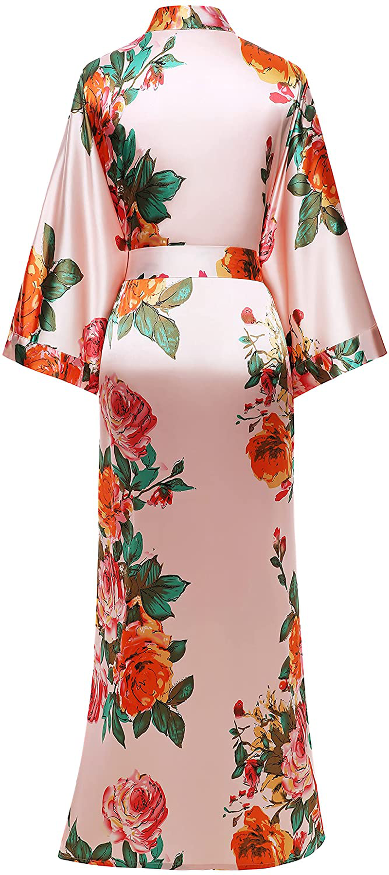 BABEYOND Kimono Robe Long Floral Bridesmaid Wedding Bachelorette Party Robe 53 Inches Apparel & Accessories > Clothing > Sleepwear & Loungewear > Robes KYLIE MAX   