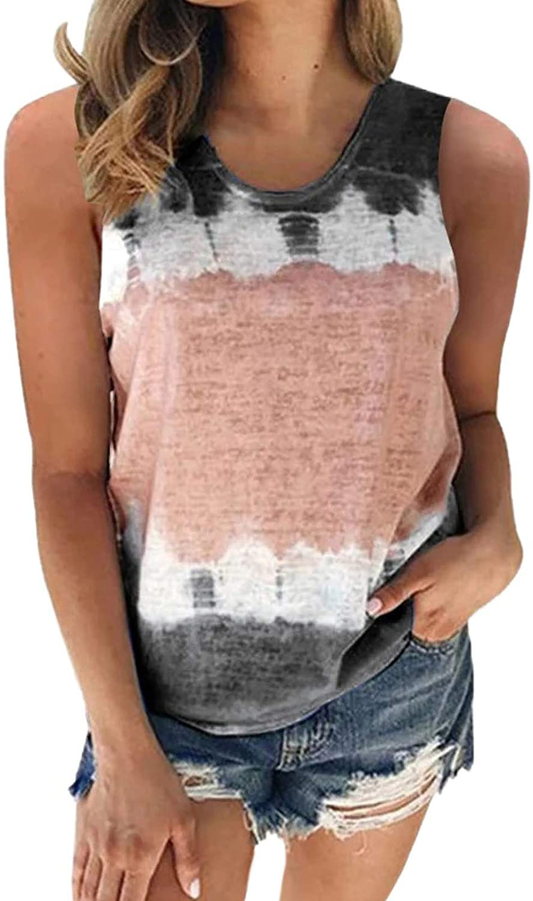 Dokotoo Womens Crew Neck Tank Tops Summer Leopard Detail Print Top Casual Cami Shirts Blouses S-XXL Apparel & Accessories > Clothing > Activewear Kylie Max   