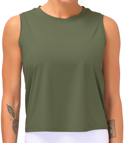 Dragon Fit Women Sleeveless Yoga Tops Workout Cool T-Shirt Running Short Tank Crop Tops Apparel & Accessories > Clothing > Activewear Kylie Max   