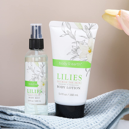 Gift Baskets for Women, Body & Earth Spa Basket Gifts for Women, Lily 10pc Spa Kit Gift Set with Bubble Bath, Shower Gel, Body Scrub, Body Lotion, Bath Salt, Birthday Gifts for Women Arts & Entertainment > Party & Celebration > Gift Giving BODY & EARTH   