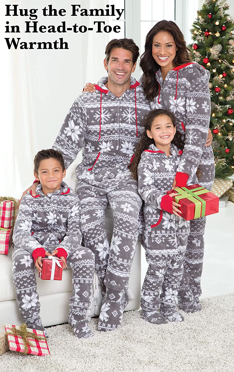 PajamaGram Family Pajamas Matching Sets - Nordic Fleece Christmas Onesie, Gray Arts & Entertainment > Party & Celebration > Gift Giving PajamaGram   