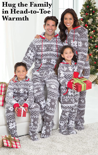 PajamaGram Family Pajamas Matching Sets - Nordic Fleece Christmas Onesie, Gray Arts & Entertainment > Party & Celebration > Gift Giving PajamaGram   