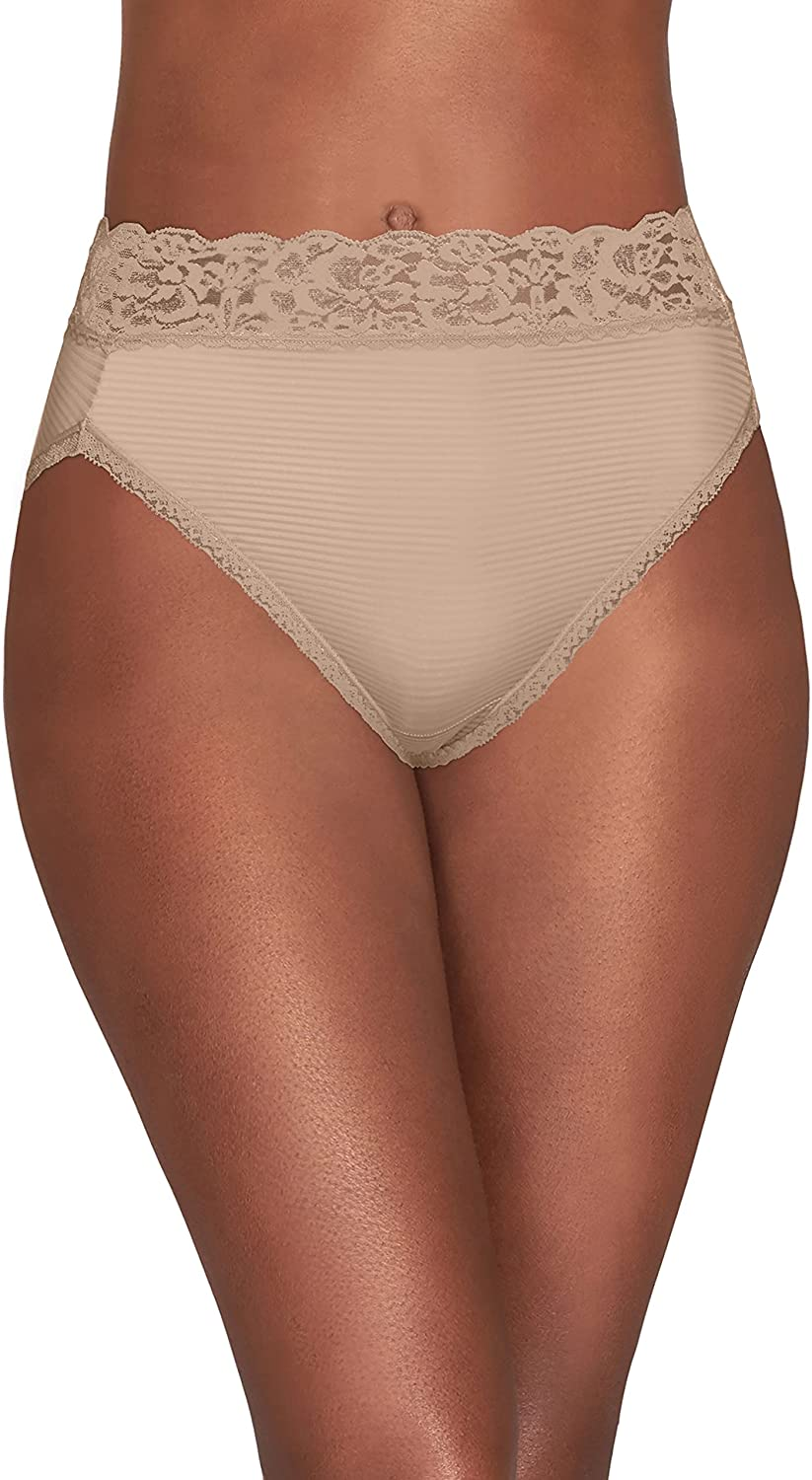 Vanity Fair Women'S Flattering Lace Panties Apparel & Accessories > Clothing > Underwear & Socks > Underwear Vanity Fair Hi Cut - Damask Neutral Stripe Hi Cut 9
