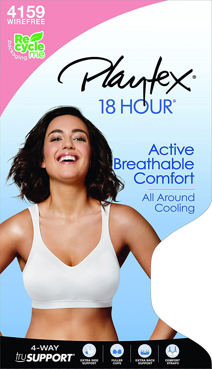 Playtex Women'S 18 Hour Active Lifestyle Full Coverage Bra #4159 Apparel & Accessories > Clothing > Underwear & Socks > Bras Kylie Max   