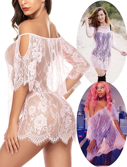 Avidlove Women Chemises Lace Smock Lingerie Mini Babydoll Lingerie Sleepwear S-4XL Apparel & Accessories > Clothing > Underwear & Socks > Lingerie Avidlove   