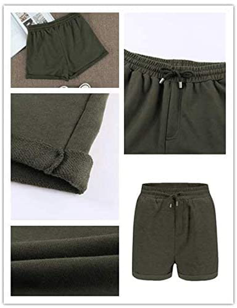Paitluc Sport Shorts Women Workout Shorts with Pockets for Women Mid Waist Slightly Stretchy Light Weight Apparel & Accessories > Clothing > Shorts Kylie Max   