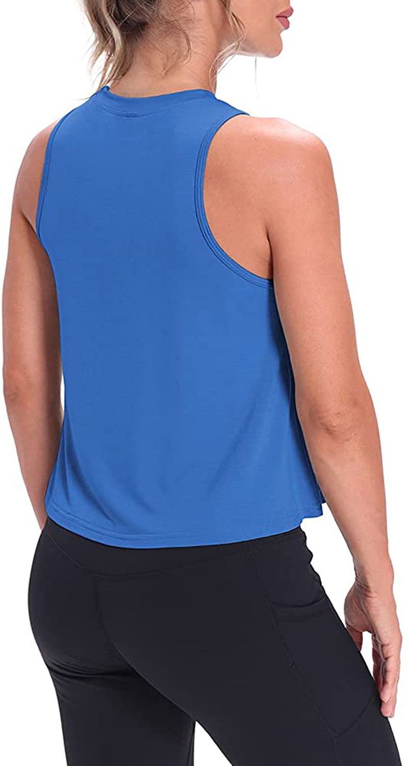 Mippo Crop Tops for Women Womens Workout Tops Flowy Cropped Tank Tops Athletic Shirts Apparel & Accessories > Clothing > Activewear Kylie Max   