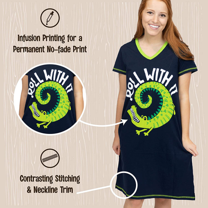 Lazy One V-Neck Nightshirts for Women, Animal Designs Apparel & Accessories > Clothing > Sleepwear & Loungewear > Nightgowns Kylie Max   