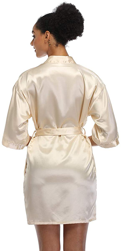 Short Silky Robe for Women Bridal Lightweight Sleepwear Satin Kimono Bathrobe Apparel & Accessories > Clothing > Sleepwear & Loungewear > Robes Ferrendo   