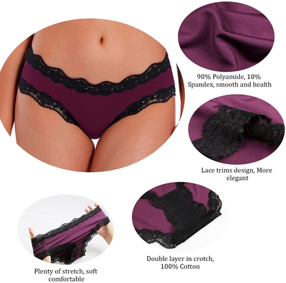 VEENXTHA Womens Underwear Hipster Panties 5 Pack Smooth Stretch Microfiber Briefs Apparel & Accessories > Clothing > Underwear & Socks > Underwear VEENXTHA   