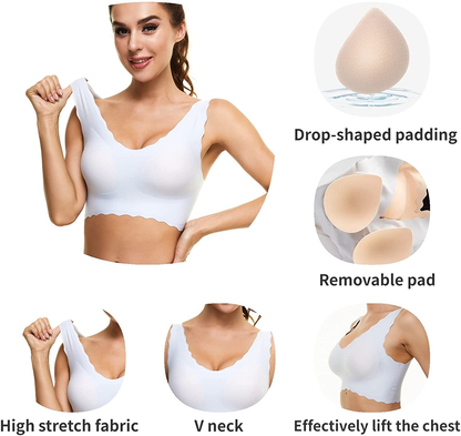 UOTJCNR Women'S Seamless Wireless Invisible Bra Comfy Sleep Bras Thin Soft Daily Bras for Yoga Sport Apparel & Accessories > Clothing > Underwear & Socks > Bras Kylie Max   
