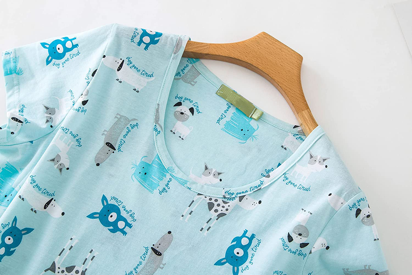 PNAEONG Women'S Cotton Nightgown Sleepwear Short Sleeves Shirt Casual Print Sleepdress Apparel & Accessories > Clothing > Sleepwear & Loungewear > Nightgowns Kylie Max   