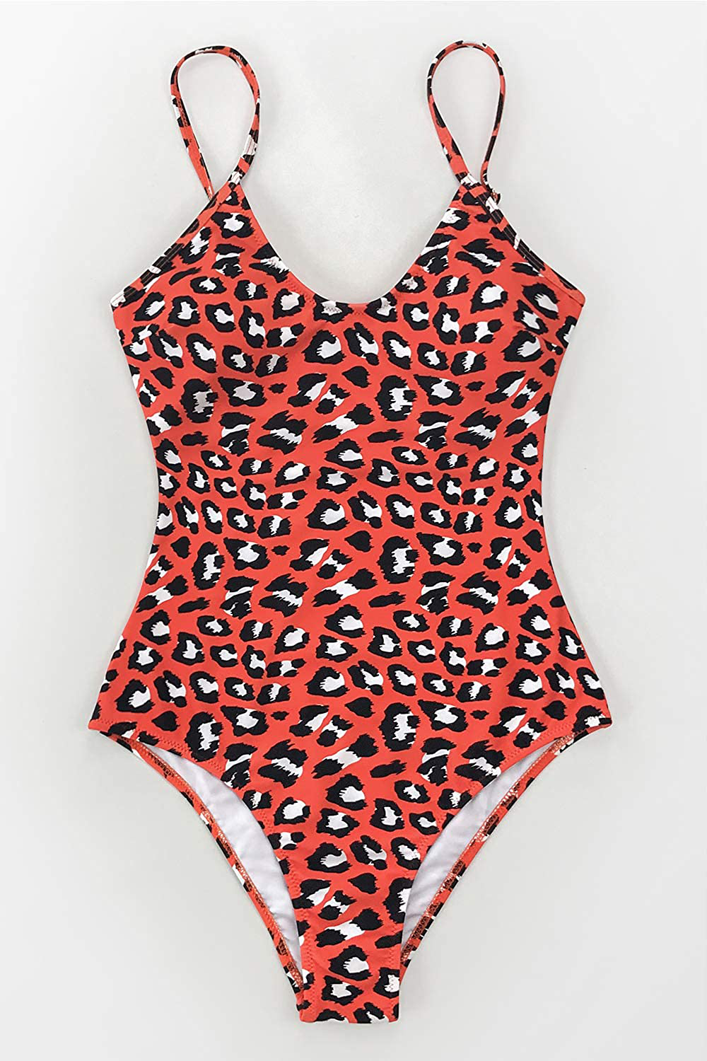 CUPSHE Women'S V Neck Leopard Print One Piece Swimsuit Apparel & Accessories > Clothing > Swimwear Kylie Max   