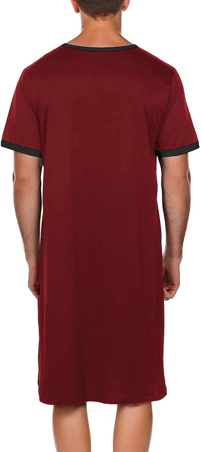 Ekouaer Men'S Nightshirt Nightwear Comfy Big&Tall Short Sleeve Henley Sleep Shirt Apparel & Accessories > Clothing > Sleepwear & Loungewear > Nightgowns Kylie Max   