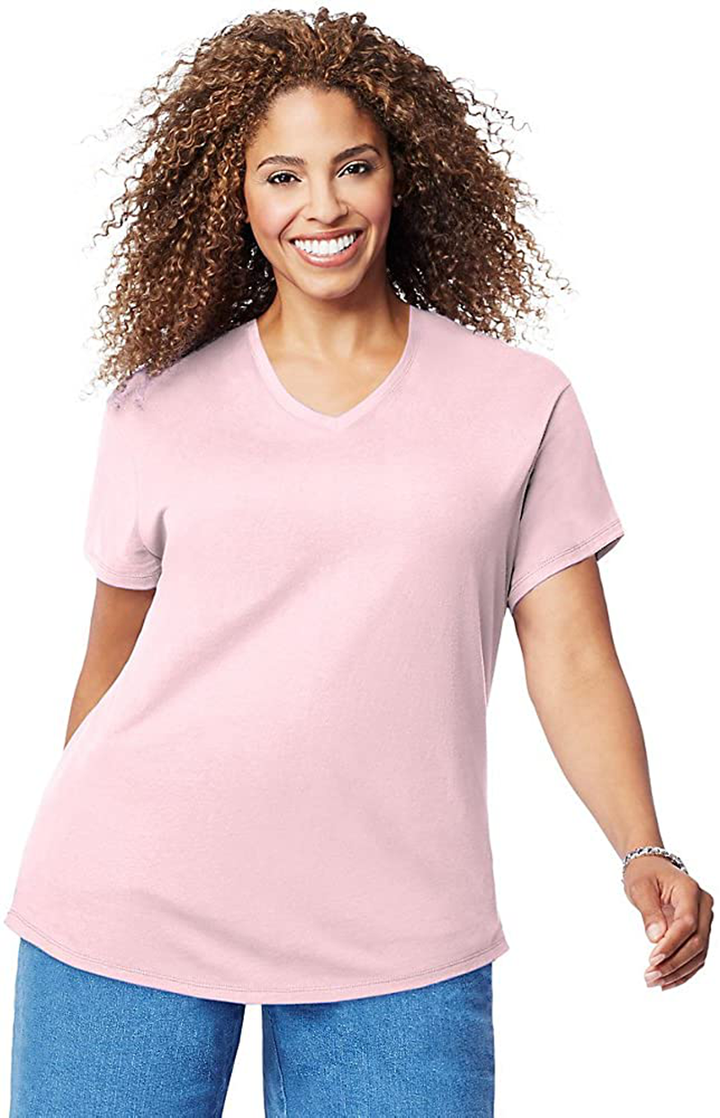 Just My Size Women'S Plus-Size Short-Sleeve V-Neck T-Shirt Apparel & Accessories > Clothing > Activewear Kylie Max   