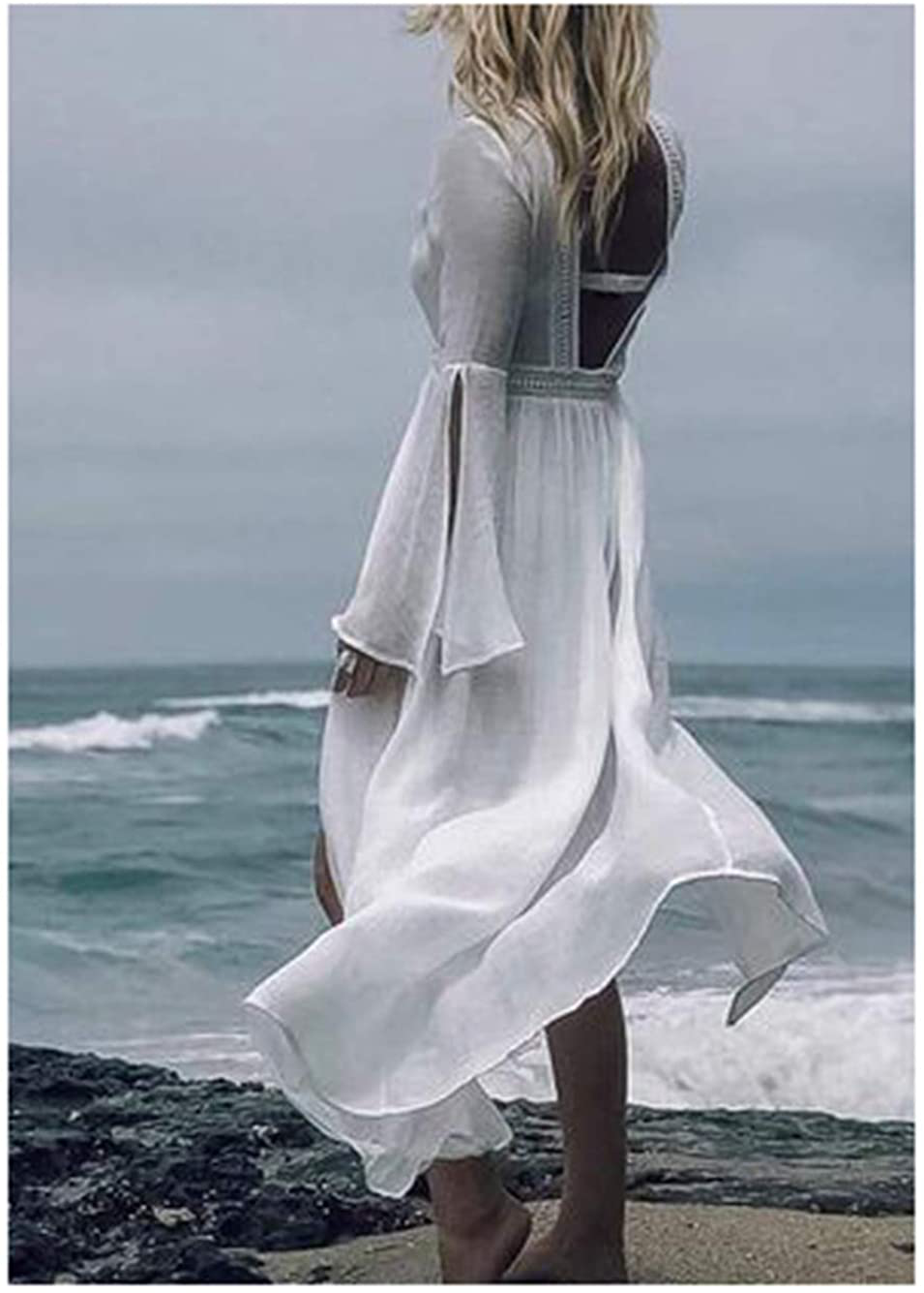 Wander Agio Womens Bikini Cover Ups Beach Casual Dress Coverup Swimsuits Long Cardigan Button Black Apparel & Accessories > Clothing > Swimwear Kylie Max   
