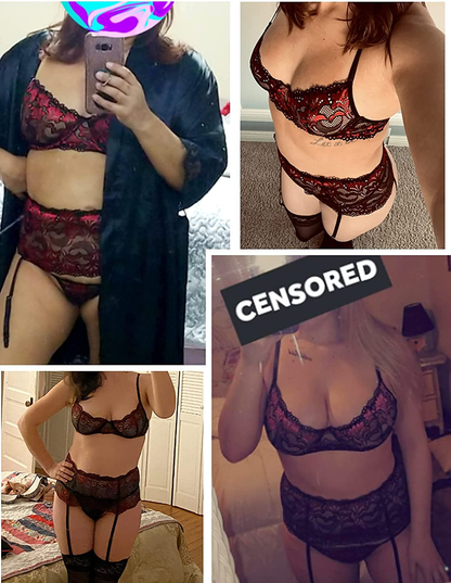 Avidlove Women Lingerie Set High Waisted Underwire Lingerie with Garter Belt Lace Babydoll Apparel & Accessories > Clothing > Underwear & Socks > Lingerie Avidlove   
