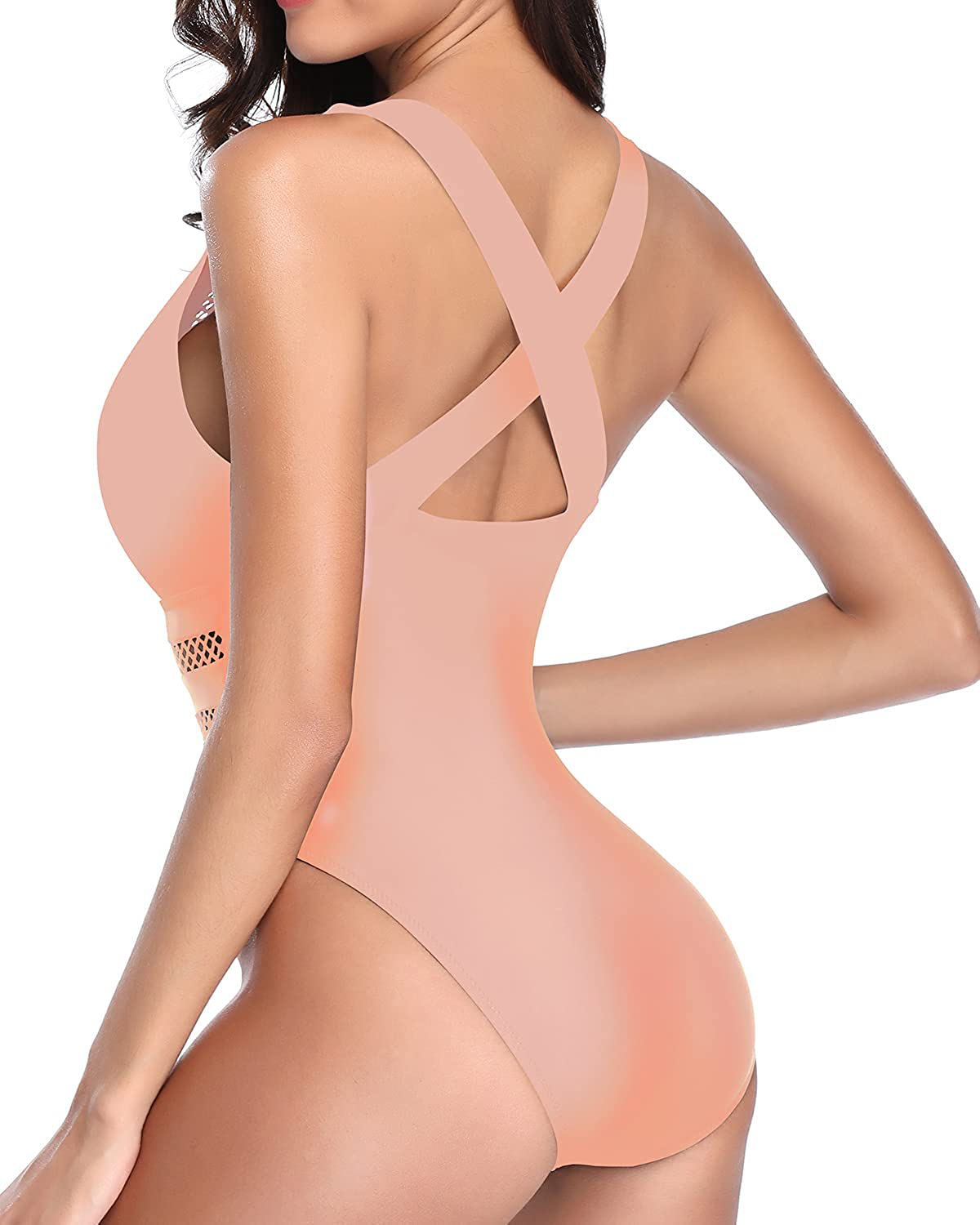 Tempt Me Women One Piece Plunge V Neck Monokini Sexy Hollow Out Swimsuits Bathing Suit Apparel & Accessories > Clothing > Swimwear Kylie Max   