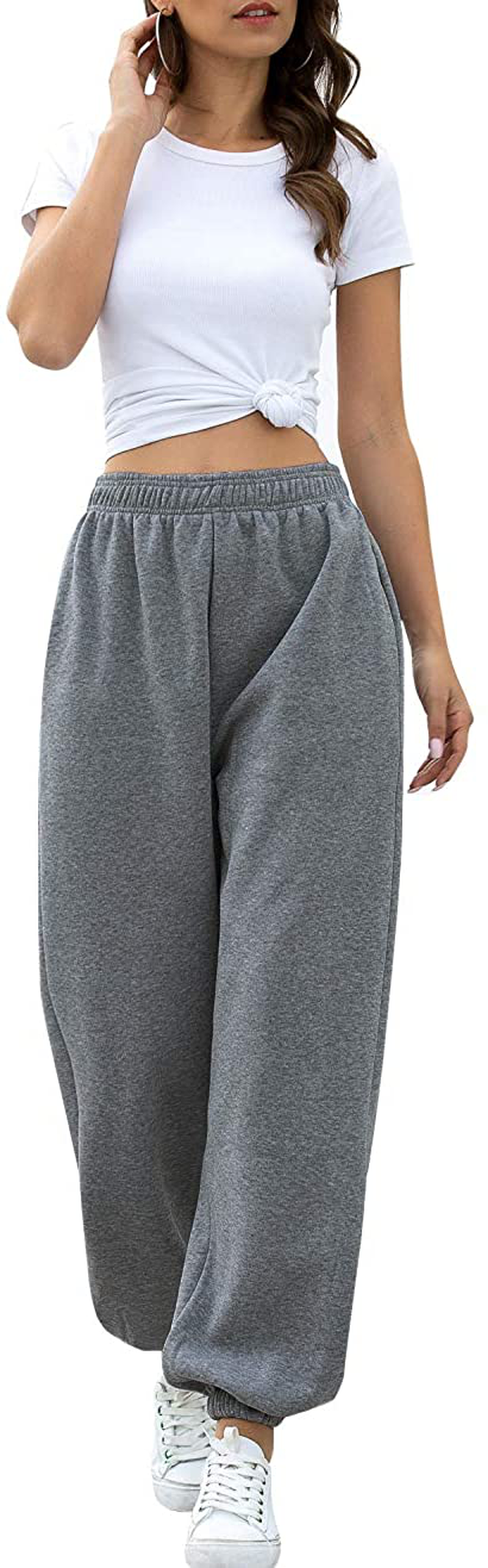 Hesayep Women'S High Waisted Sweatpants Workout Active Joggers Pants Baggy Lounge Bottoms Apparel & Accessories > Clothing > Activewear Kylie Max   