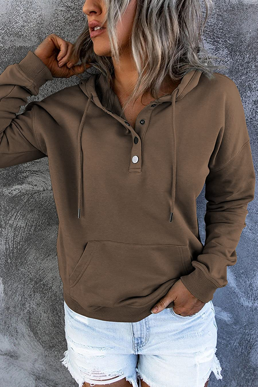 Ezymall Womens Casual Hoodies Pullover Tops Drawstring Long Sleeve Sweatshirts Fall Clothes with Pocket Apparel & Accessories > Clothing > Activewear Kylie Max   