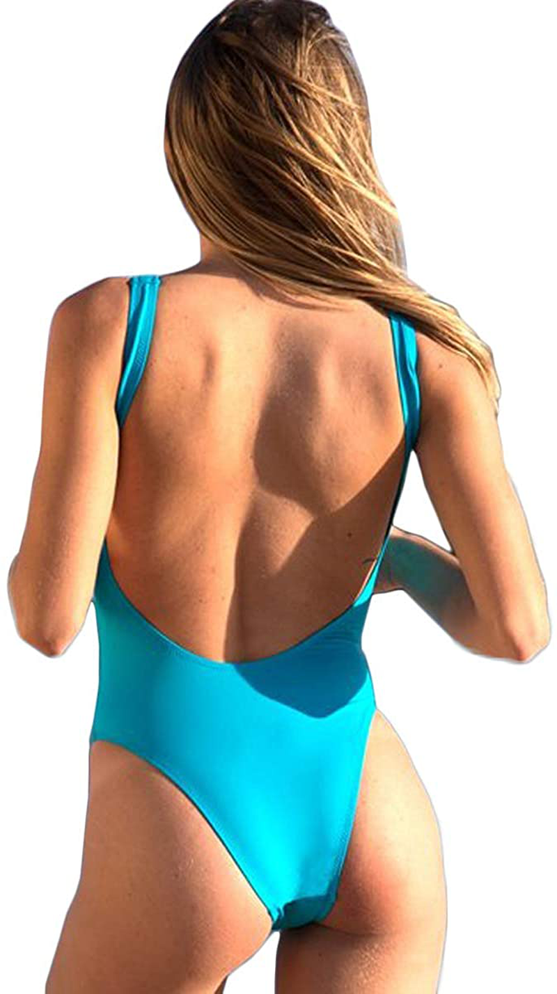 CHYRII Women Sexy Zipper Front Low Back High Cut One Piece Swimsuit Bathing Suit Apparel & Accessories > Clothing > Swimwear Kylie Max   
