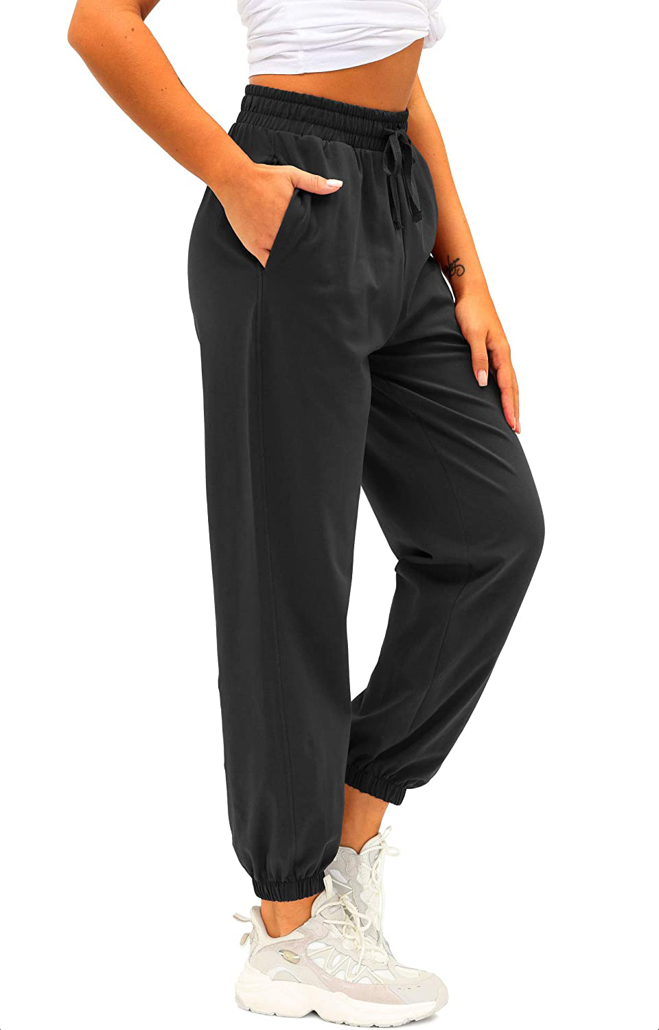 Women'S Cotton Sweatpants High Waisted Pants with Pockets Athletic Fit Joggers for Women Lounge,Jogging Apparel & Accessories > Clothing > Activewear Kylie Max   
