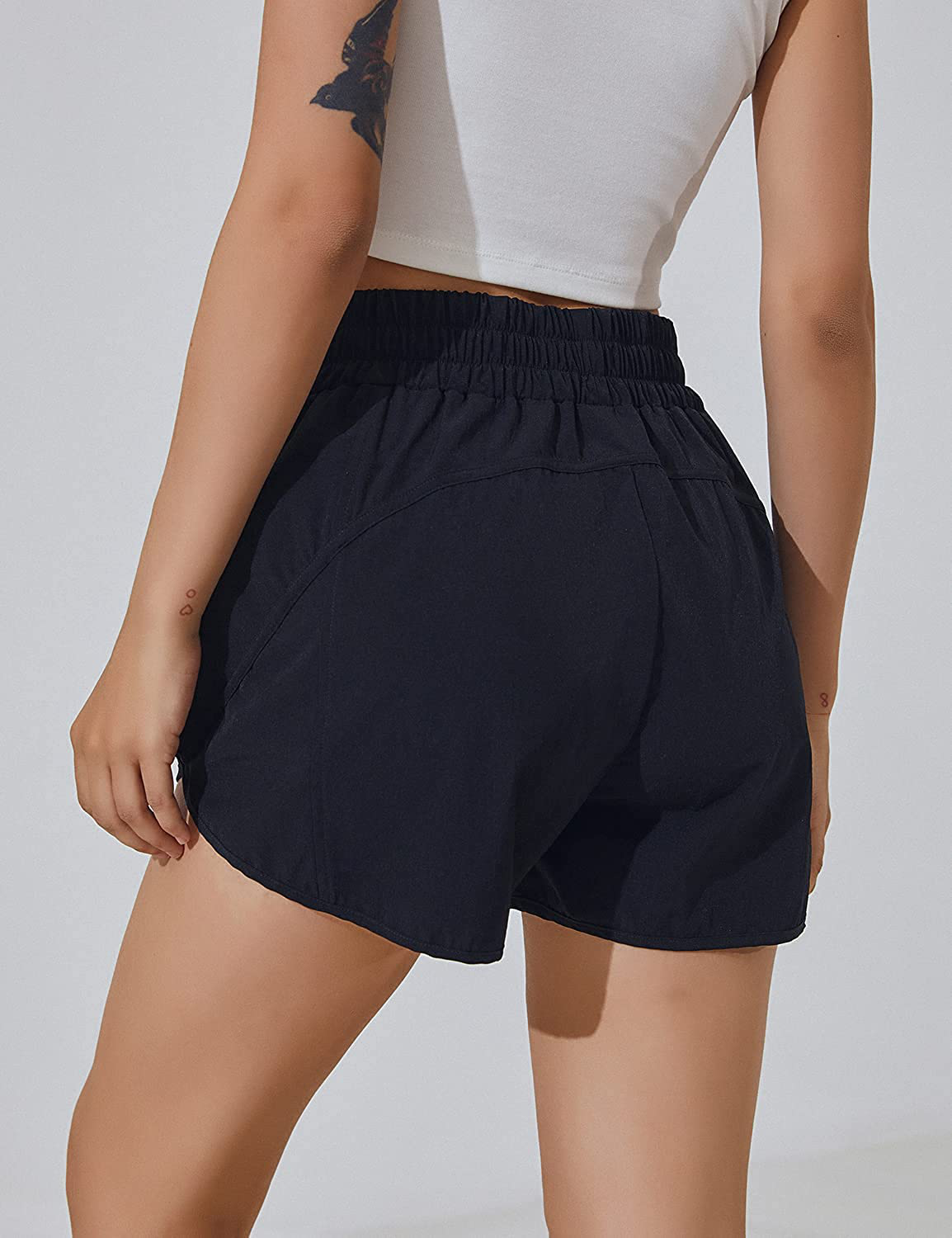 Blooming Jelly Womens High Waisted Running Shorts Athletic Workout Shorts Quick Dry Pants with Zipper Pocket Apparel & Accessories > Clothing > Shorts Kylie Max   