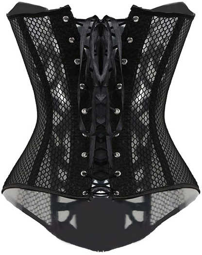 Everlove Corset Satin Overbust Lace up Busiter Shapewear Outfit Apparel & Accessories > Clothing > Underwear & Socks > Lingerie EverLove   