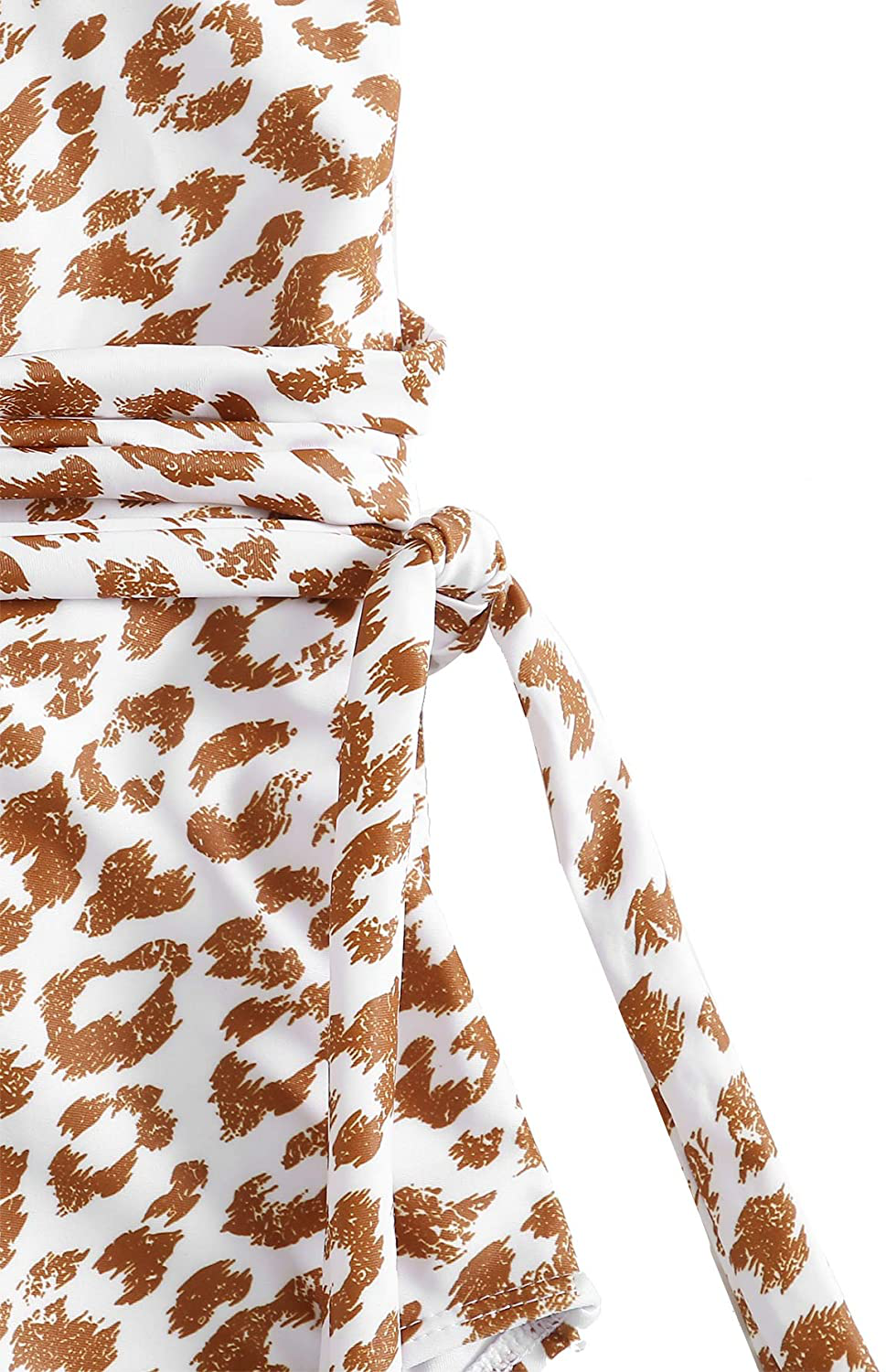 Sweatyrocks Women'S Sexy Bathing Suits Criss Cross Tie Knot Front Deep V Open Back Leopard One Piece Swimwear Apparel & Accessories > Clothing > Swimwear Kylie Max   