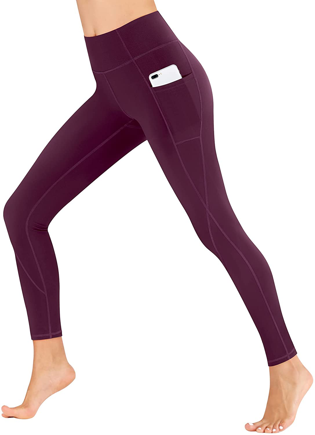 Heathyoga Yoga Pants for Women with Pockets High Waisted Leggings with Pockets for Women Workout Leggings for Women Apparel & Accessories > Clothing > Activewear Heathyoga Grape Purple Medium 