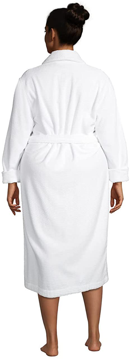 Lands' End Women'S Cotton Terry Long Spa Bath Robe Apparel & Accessories > Clothing > Sleepwear & Loungewear > Robes Kylie Max   