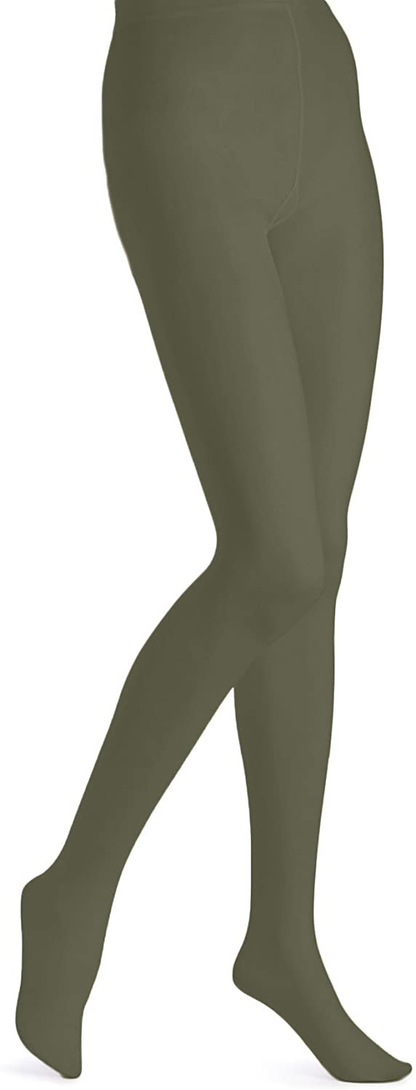 EMEM Apparel Women'S plus Size Queen Opaque Footed Tights Apparel & Accessories > Clothing > Underwear & Socks > Shapewear Butterfly Olive 7X 