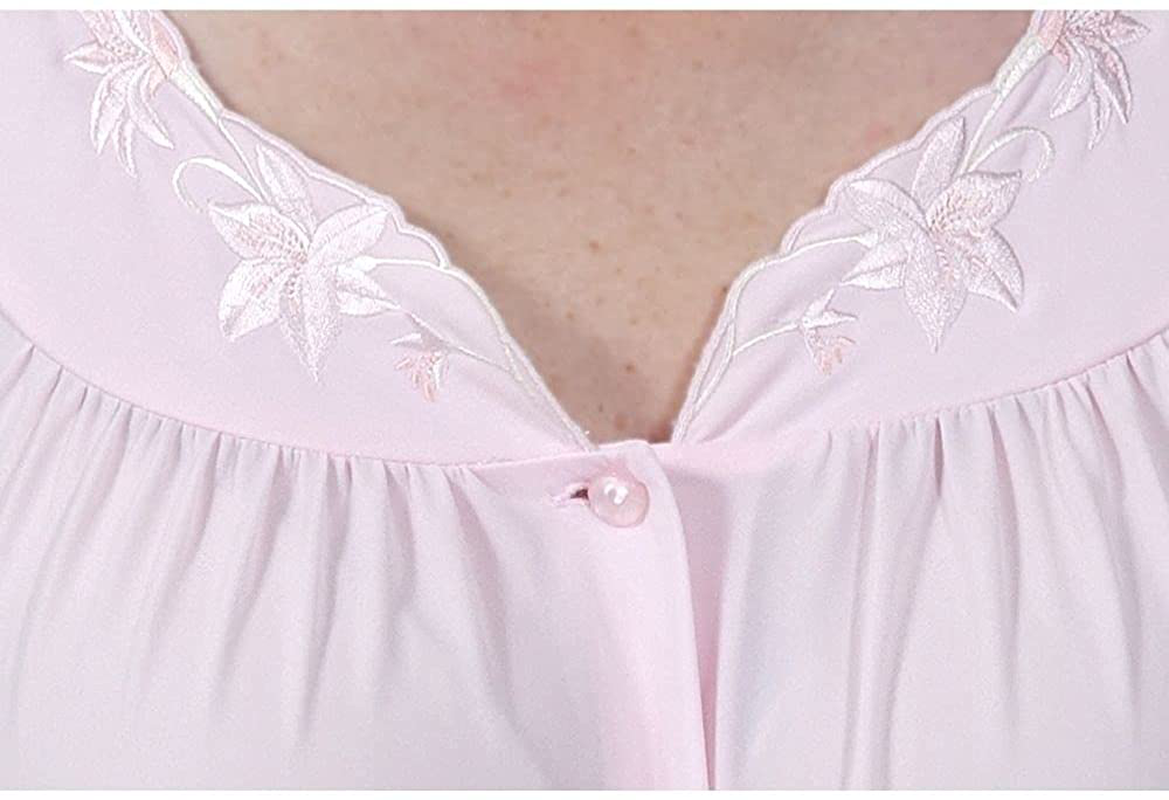 Miss Elaine Robe - Women'S Nylon Tricot Short Button Robe, Side Pockets and 3/4 Sleeves Apparel & Accessories > Clothing > Sleepwear & Loungewear > Robes Miss Elaine   