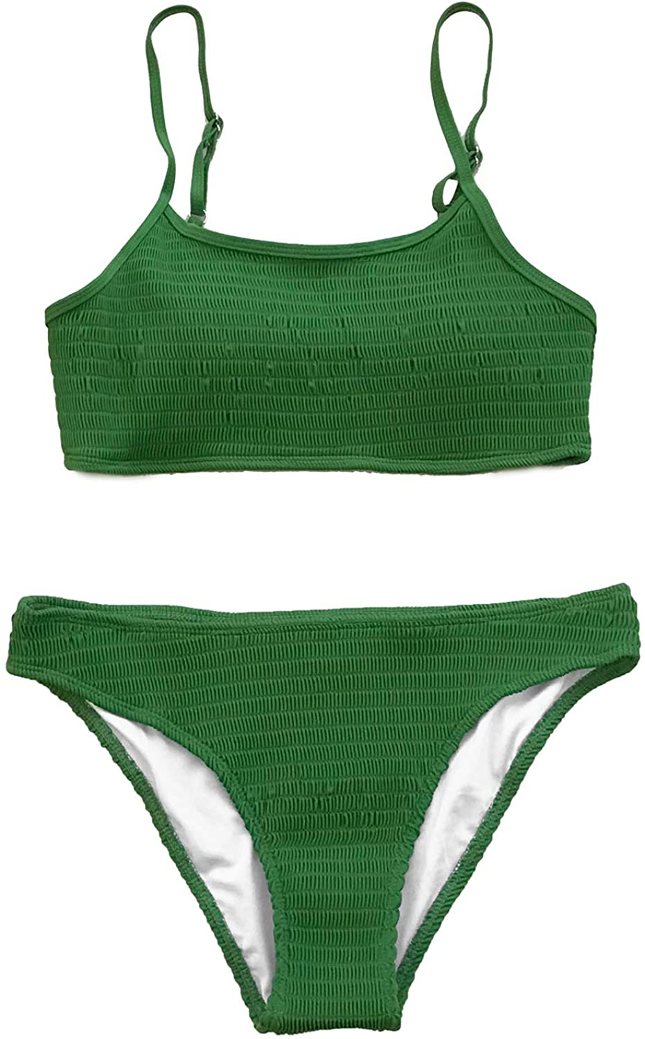 CUPSHE Women's Bikini Swimsuit Ruched Thong Two Piece Bathing Suit Apparel & Accessories > Clothing > Swimwear CUPSHE   