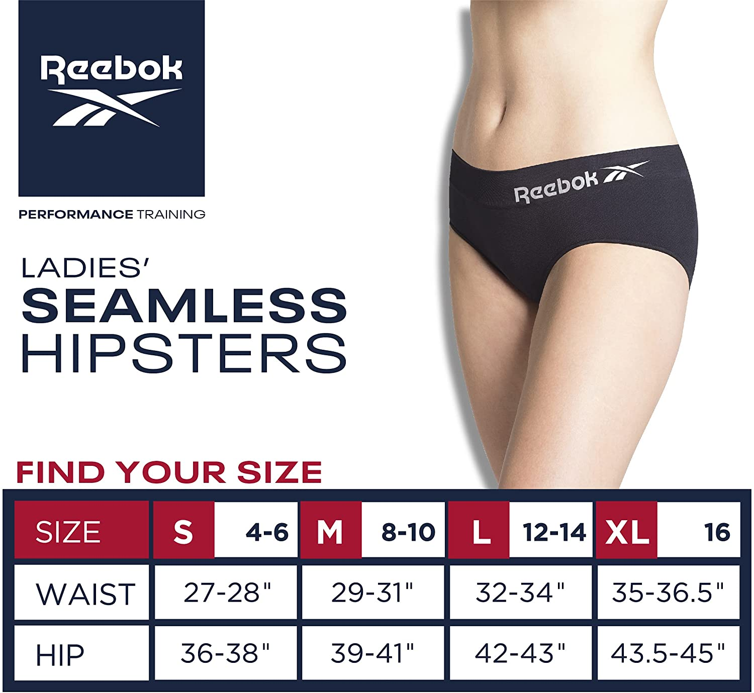 Reebok Women'S Underwear - Seamless Hipster Briefs (5 Pack) Apparel & Accessories > Clothing > Underwear & Socks > Underwear Reebok   