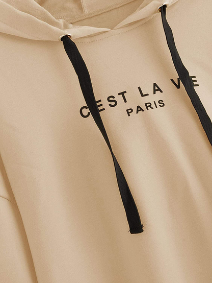 Sweatyrocks Women'S Letter Print Casual Long Sleeve Crop Top Sweatshirt Hoodies Apparel & Accessories > Clothing > Activewear Kylie Max   