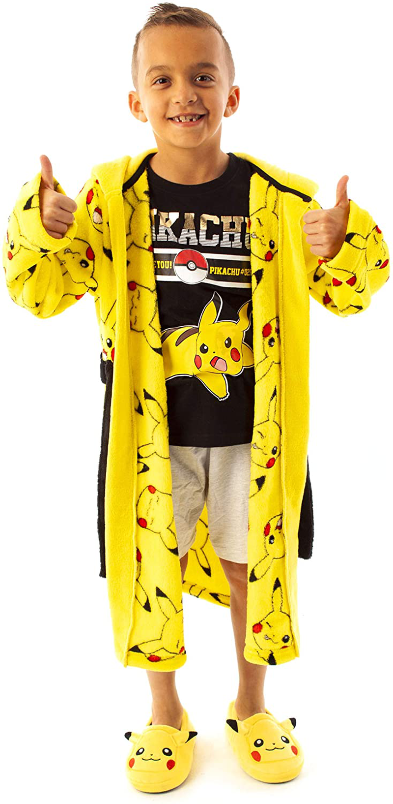 Pokemon Dressing Gown Boys Girls Pikachu Kids Pocket Bathrobe Apparel & Accessories > Clothing > Sleepwear & Loungewear > Robes Kylie Max   