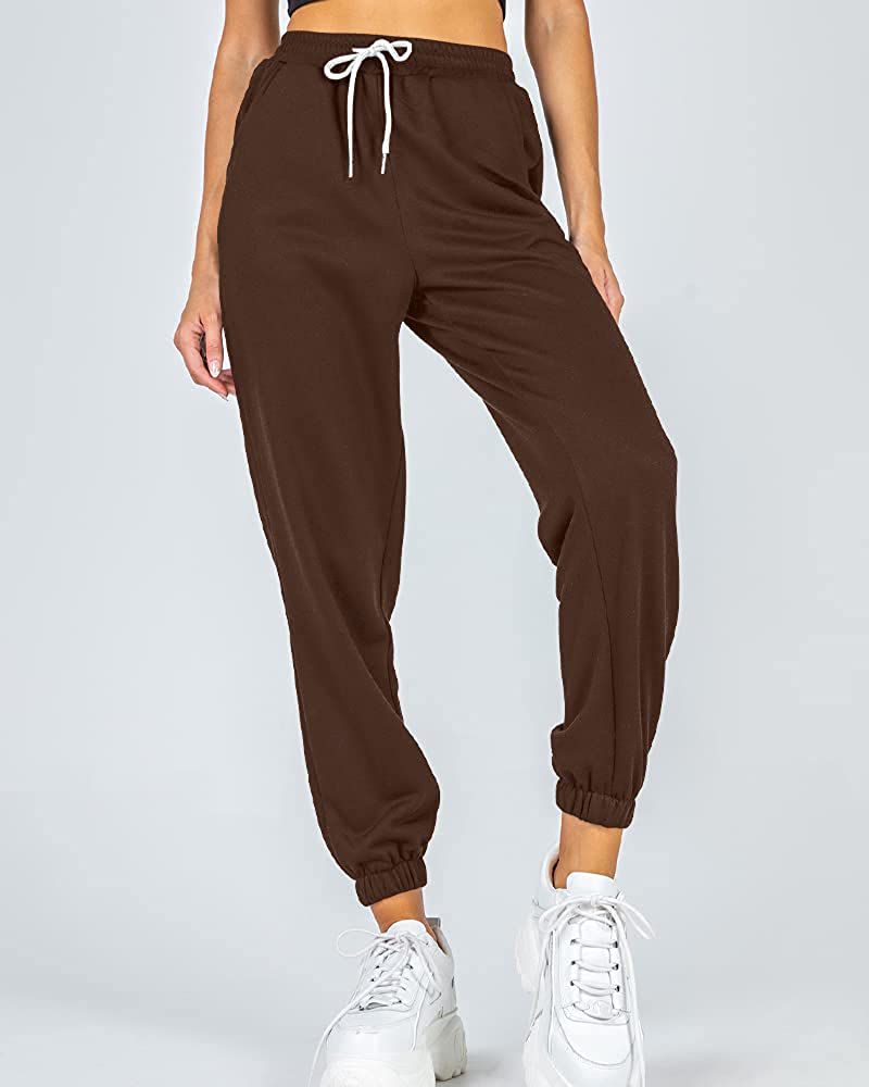 Ezymall Womens Sweatpants Comfy High Waisted Workout Athletic Lounge Joggers Pants with Pockets Apparel & Accessories > Clothing > Activewear Kylie Max   