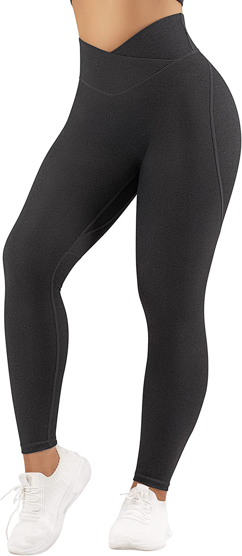 RXRXCOCO Women Cross Waist Butt Lifting Leggings Workout Gym High Waisted Yoga Pants Tights Apparel & Accessories > Clothing > Activewear RXRXCOCO   