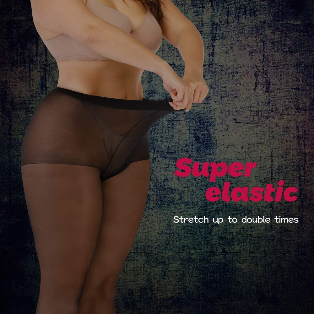 ARRUSA Super Durable plus Size Tights, High Waist Control Top Sheer Pantyhose, Shiny Nylon Thigh High Stockings for Women… Apparel & Accessories > Clothing > Underwear & Socks > Shapewear ARRUSA   